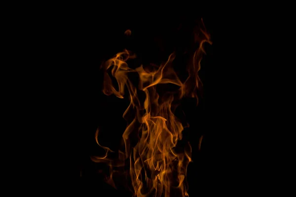 Bright Fire Black Background Night — Stock Photo, Image