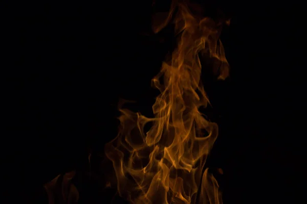 Jasný Oheň Černém Pozadí Noci — Stock fotografie