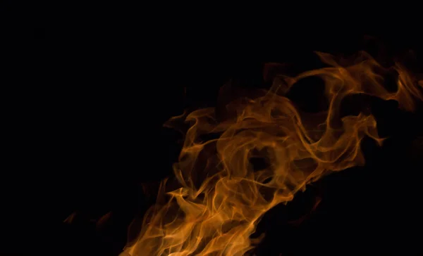 Bright Fire Black Background Night — Stock Photo, Image