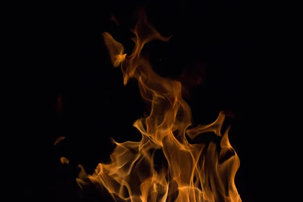 Fuego Brillante Sobre Fondo Negro Por Noche —  Fotos de Stock