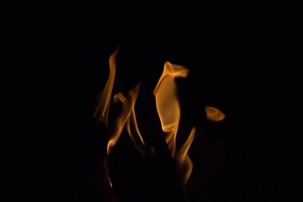 Fogo Brilhante Fundo Preto Noite — Fotografia de Stock