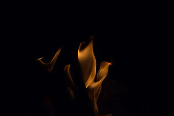 Fogo Brilhante Fundo Preto Noite — Fotografia de Stock
