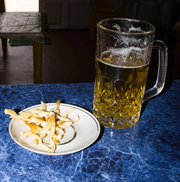 Tazza Birra Sul Bar — Foto Stock