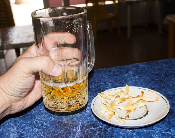 Taza Cerveza Mano — Foto de Stock