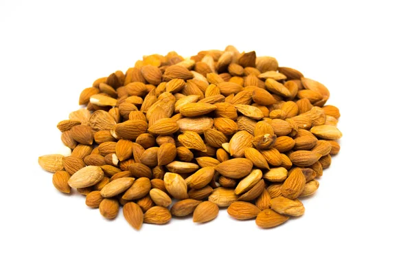 Almond Nuts White Background Close — Stock Photo, Image
