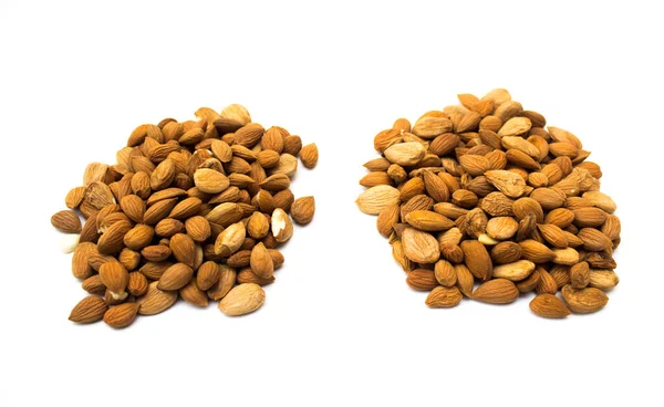 Almond Nuts White Background Close — Stock Photo, Image