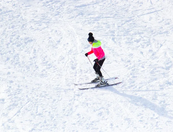 Turen Från Berget Skidor Sportevenemang Skidåkning — Stockfoto