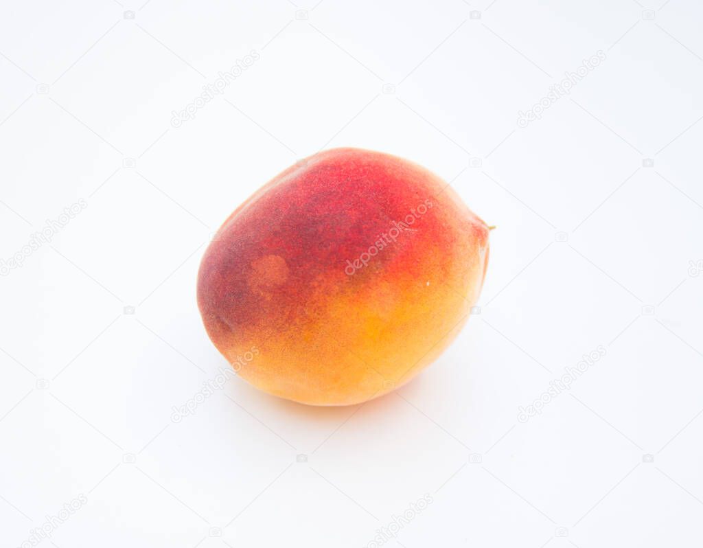 isolated peach on white