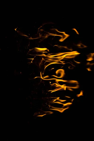 Fire Flames Sparks Black Background — Stock Photo, Image