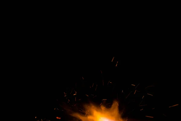 Photo Hot Sparks Live Embers Sparks Fire Night — Stock Photo, Image