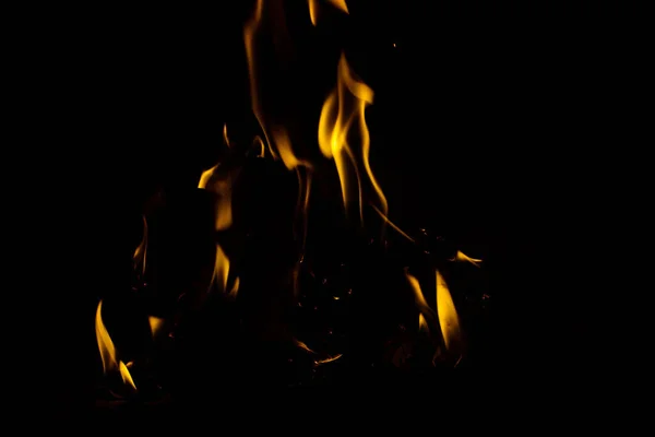 Fire Flames Sparks Black Background — Stock Photo, Image