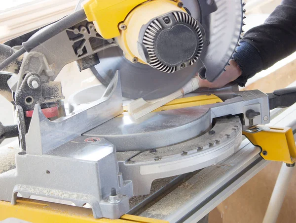 Closeup View Electric Circular Saw — Stock Photo, Image