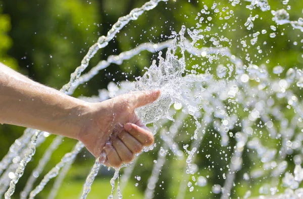 Hand Water Splash Background — Stock Photo, Image