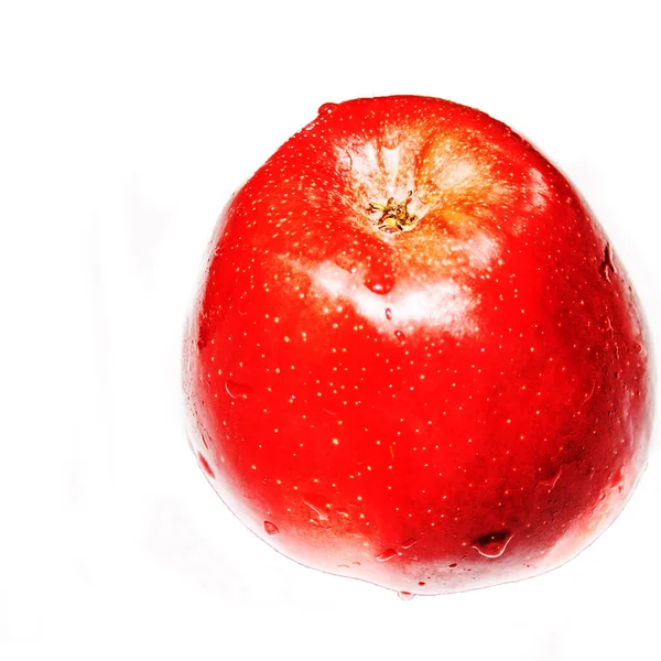 Manzana Roja Madura Aislada —  Fotos de Stock