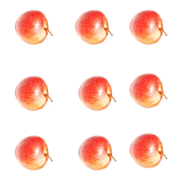 Set Apples Isolated White Background — Stock Photo, Image