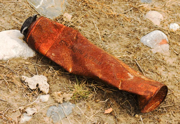 Oud Metalen Blik Grond — Stockfoto