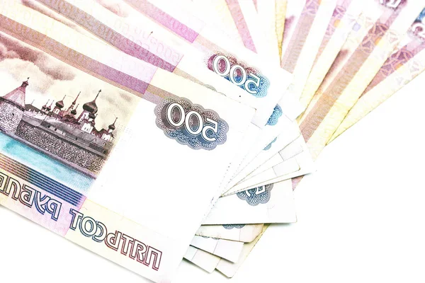 500 Ρωσικά Ρούβλια Λίγα Χαρτονομίσματα — Φωτογραφία Αρχείου