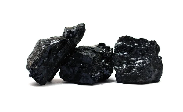 Hromada Uhlí Izolovaných Bílém Pozadí — Stock fotografie