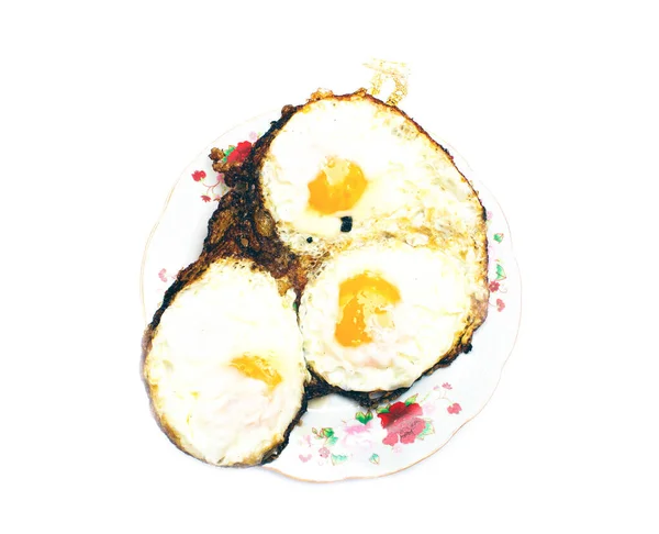 Fried Eggs Plate Table — Stock Photo, Image