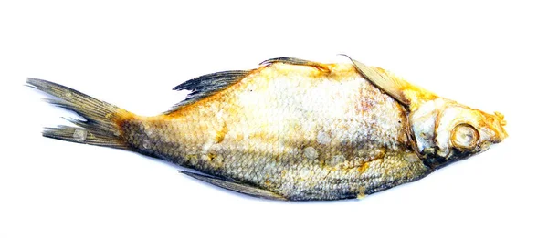 Poisson Séché Sur Fond Blanc — Photo