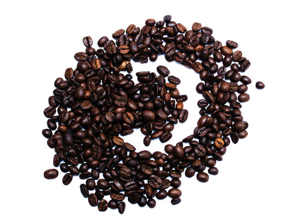 Granulated coffee on white background
