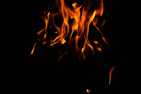 Fire Flames Sparks Black Background — Stock Photo, Image