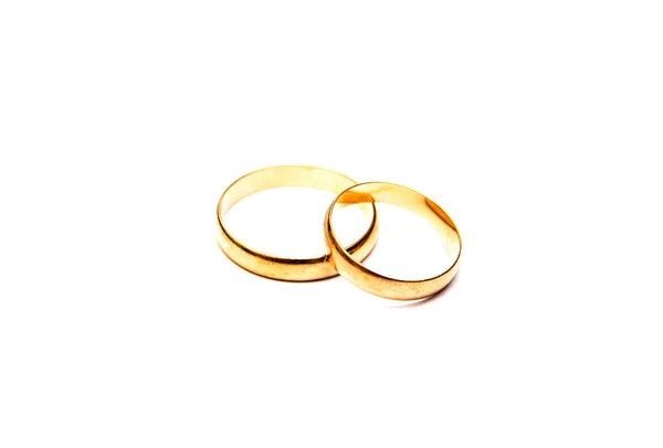 Wedding Rings Isolated White Background — Stock Photo, Image