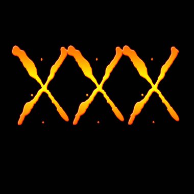 XXX neon ışığı. Lamba sembolü 18. Yanan erotik tabela. Klasik elektrik sembolü. Bir kulüpte, barda ya da kafede siyah bir duvara işaret yakmak. İlanınız için tasarım ögesi, tabelalar, afişler, afişler.