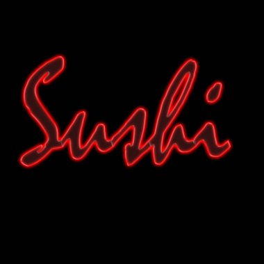 Kağıda boyanmış suşi tabelası.