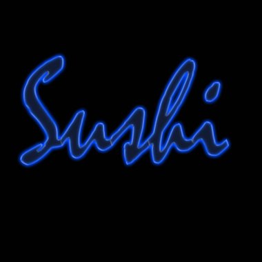 Kağıda boyanmış suşi tabelası.