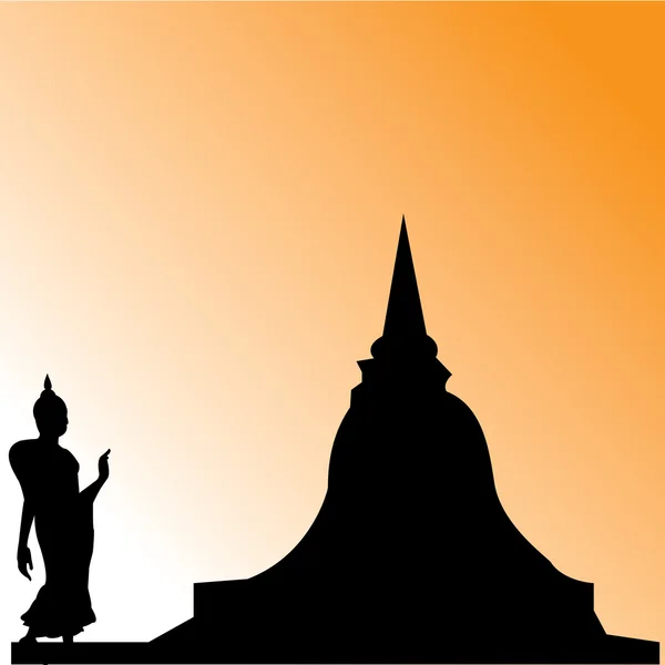 Bayangan Buddha - Stok Vektor