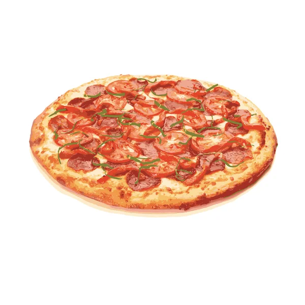 Pizza tradicional comida italiana, vector Ilustración de stock