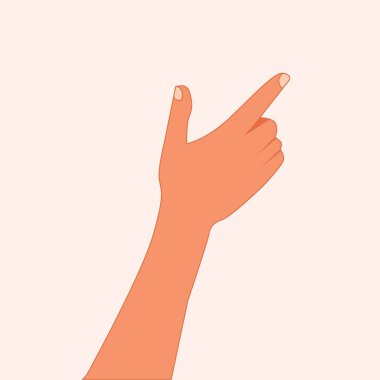 İşaret parmağıyla bir şeye dokunmak ya da işaret etmek. İzole edilmiş beyaz bir arkaplan gösterirken el hareketi yapmak. Bir şeye işaret parmağıyla ulaş, gerçekçi vektör çizimi