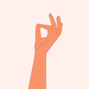 Lezzetli yemekler için el hareketi izole edilmiş vektör çizimi. İtalyan el hareketi. Beyaz arka planda el yazısı. El Gösterimi Sıfır, Tamam, Mükemmel Hareketli Düz Gerçekçi Tasarım. 10 saniye.