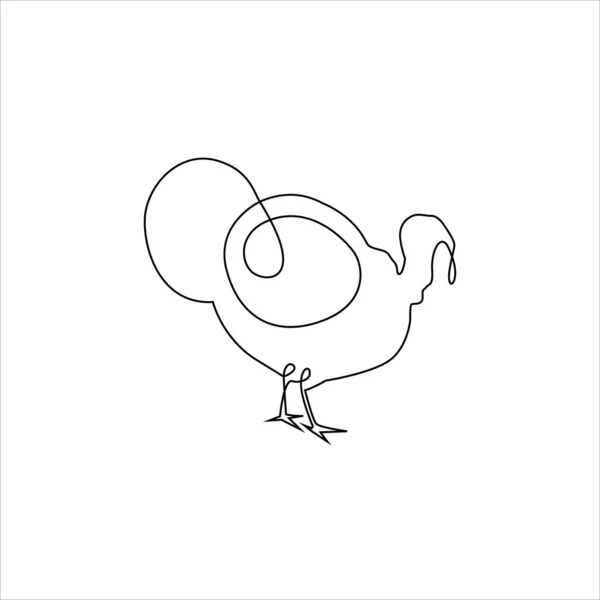 Çizgi çizen hindi dövmesi. Bir Hat çiftlik kuşu Minimalist Simge. Çiftlik kuşu tek el çizimi, sürekli sanat baskısı, Vector Illustration. Hindi kuşunun bedava çizimi