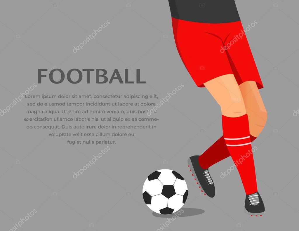 Banner Of Soccer Concept Kicking Ball Illustration Of Football Player Playing Ball Soccer Player Hits A Ball Close Up Legs And Feet Of Football Player With Ball Vector Illustration Premium Vector Banner Of Soccer Concept Kicking Ball Illustration Of Football Player Playing Ball Soccer Player Hits A Ball Close Up Legs And Feet Of Football Player With Ball Vector Illustration Premium Vector