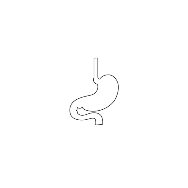 Moderno Minimalista Estómago Humano Línea Icono Vector Signo Estomacal Simple — Vector de stock