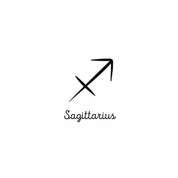 Ручной Рисунок Sagittarius Zodiac Простая Икона Sagittarius Zodiac Символ Вектора — стоковый вектор