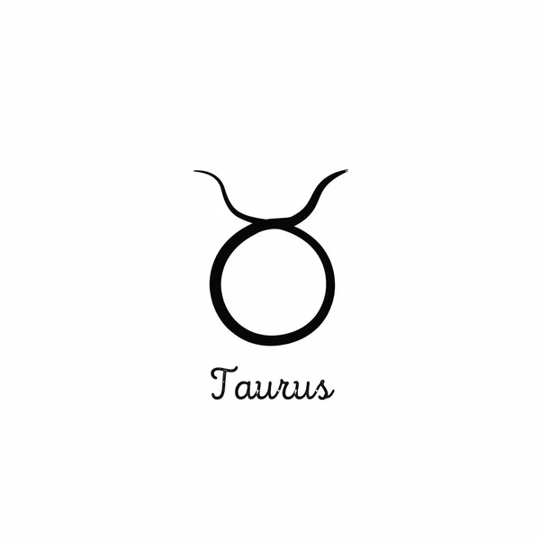 Ilustração Zodíaco Tauro Desenhado Mão Linha Simples Taurus Ícone Zodíaco — Vetor de Stock