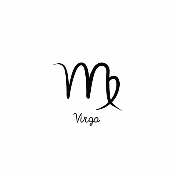 Illustrazione Zodiacale Virgo Disegnata Mano Linea Semplice Mano Icona Dello — Vettoriale Stock