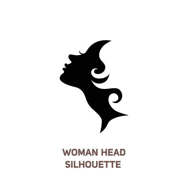 Frauenkopf Schwarze Silhouette Vector Illustration Weiblicher Kopf Minimalistische Frau Gesicht Vektorgrafiken