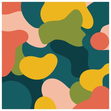 Sıvı damlaları ile renkli Soyut Arkaplan. Soyut serbest biçim renk arkaplanı. Renkli notlar. Sıvı şekiller. Renkli Akış Şekilleri