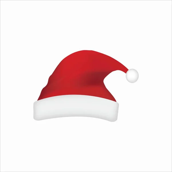 Noel Baba Şapka Vektör İllüstrasyonu. Kış tatili. Yeni yılın unsurları. Xmas kostümü. Noel babanın şapkası.