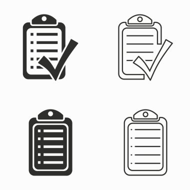 Denetim listesi vektör simgeler.