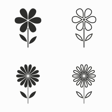 Çiçek vektör simgeler.