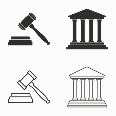 Mahkeme vektör simgeler.