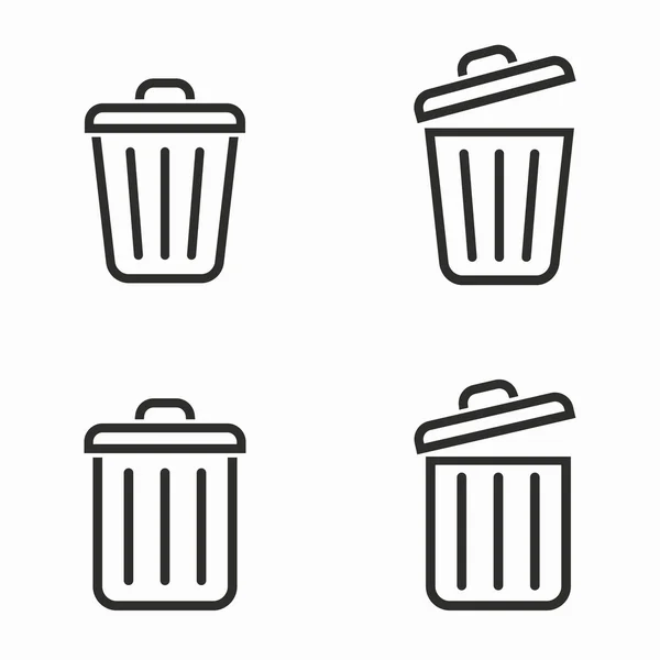 Iconos de vector de papelera . — Vector de stock