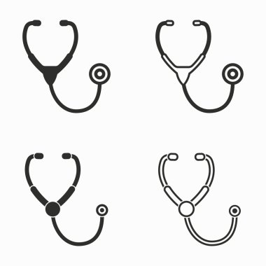 Stetoskop vektör simgeler.