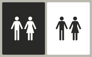 Erkek ve kadın tuvalet - vektör simgesi.