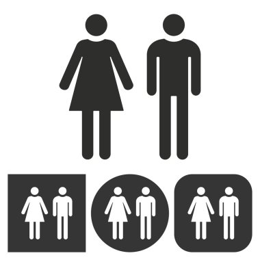 Erkek ve kadın tuvalet - vektör simgesi.